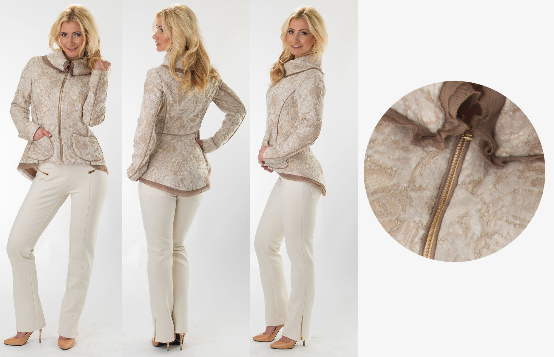 White/Taupe Lace Jacket &  014-017