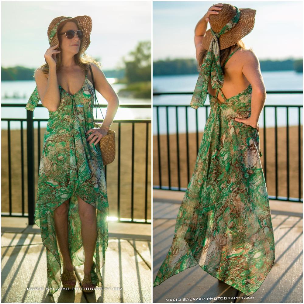 805-Style 4-- body flattering cris cross back cover up