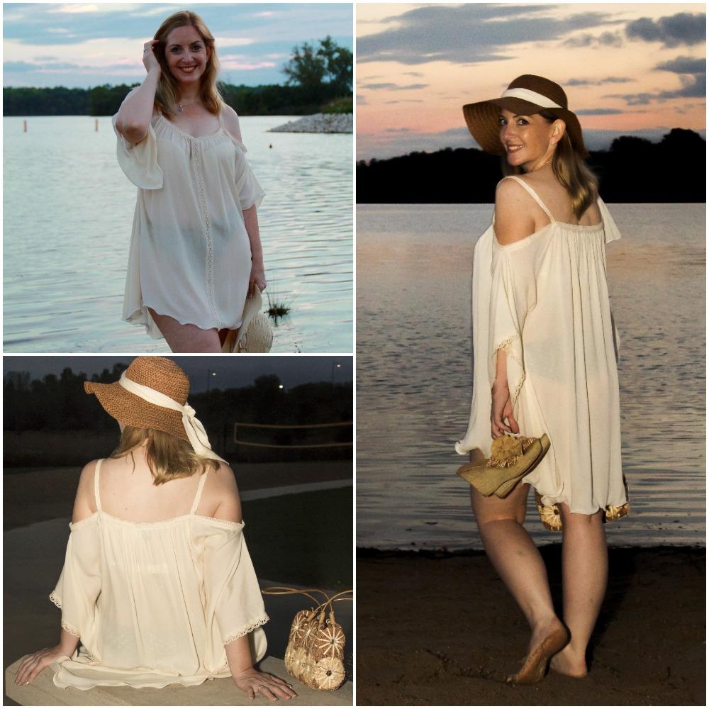 705-(Style 8)-Bridal crochet trim off white cover up