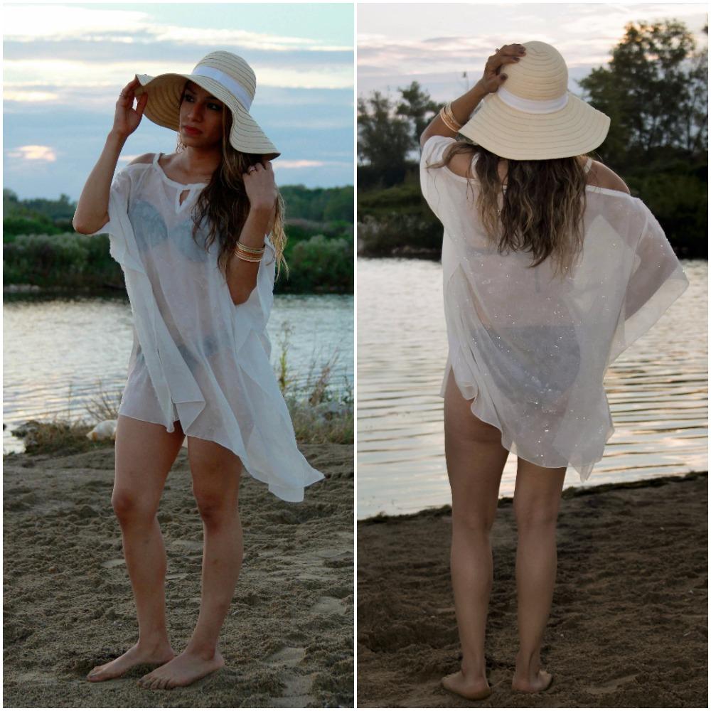 804- Style 3 short Bridal shimmer chiffon cover up