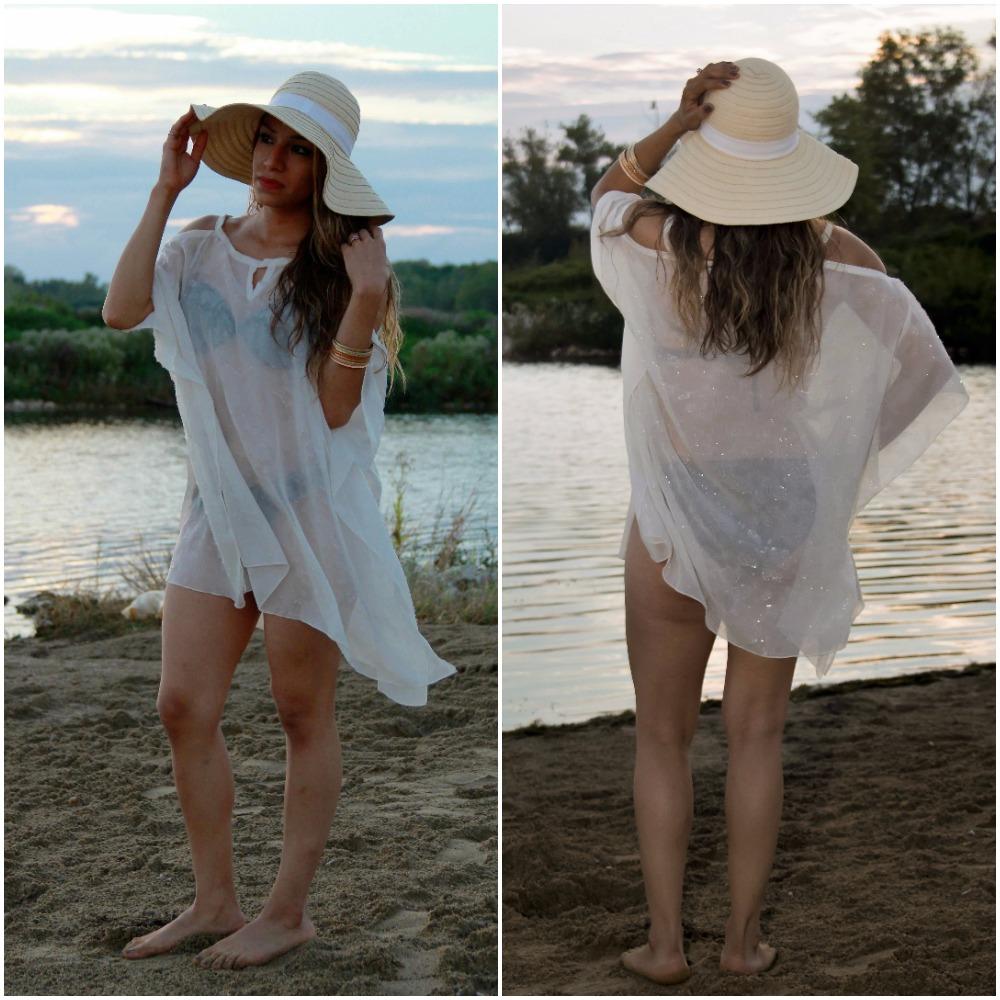 804- Style 3 short Bridal shimmer chiffon cover up