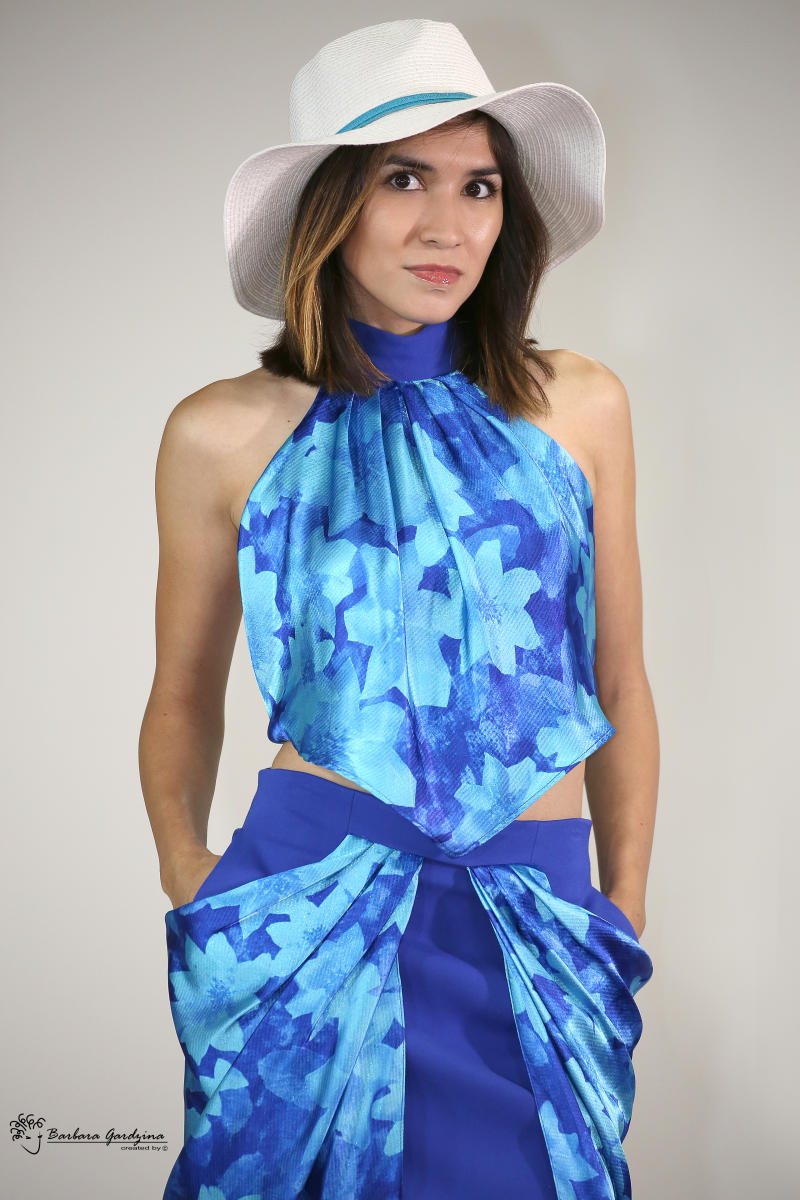 Royal Blue with Print - 2 Piece Set