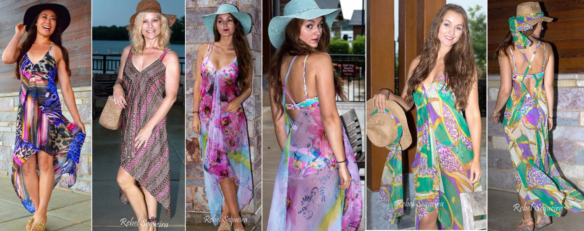 STYLE 4 Figure flattering sundresses and cover ups available in a variety of colors and prints.